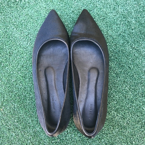 NWT Anine Bing Colette Pony Hair Flat Black 37 - Picture 9 of 9